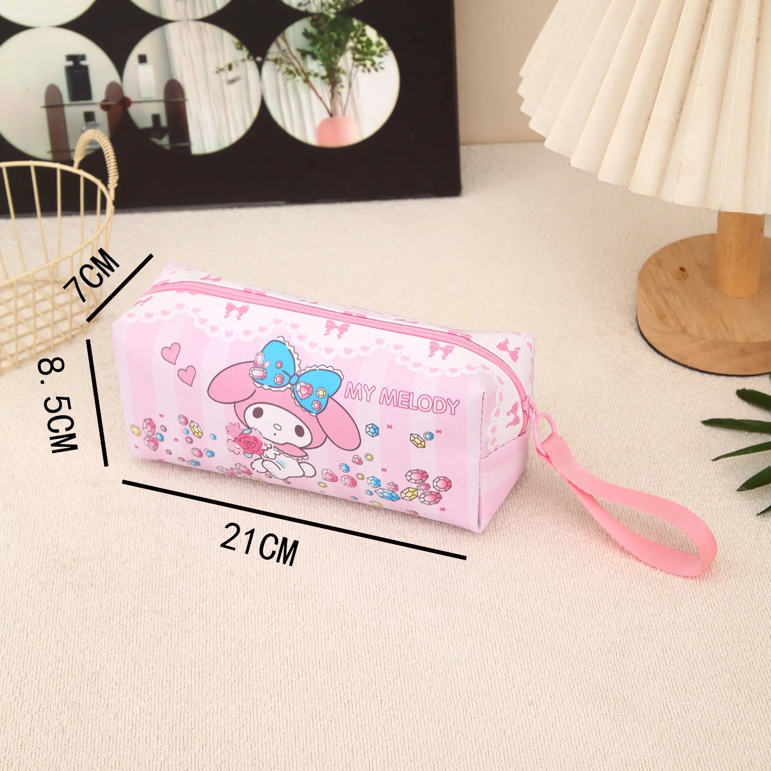 Sanrio Pencil Case Cinnamoroll Hello Kitty Kuromi Melody Stationery Bag PU Waterproof Pencils Bag Student Pencil Stationery