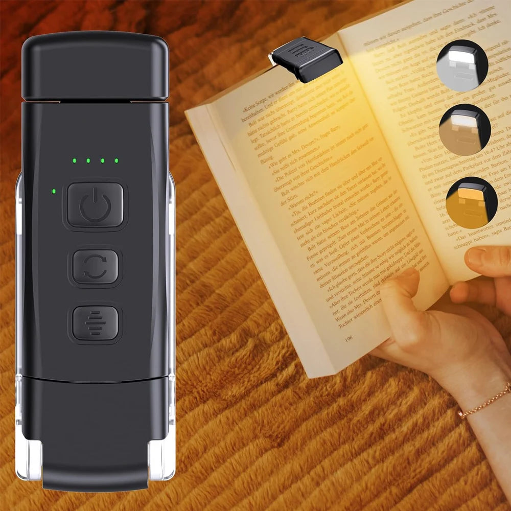 Reading Light Book Lights for Reading in Bed Rechargeable Reading Lamp with 3 Color Mode 5 Brightness for Kids Nighttime Readers