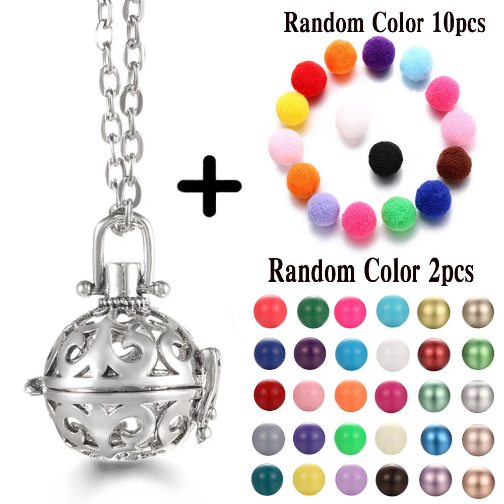 Mexico Chime Music Ball Caller Aromatherapy Necklace Essential Oil Diffuser Tree Of Life Cage Exquisite Zircon Pendant Jewelry