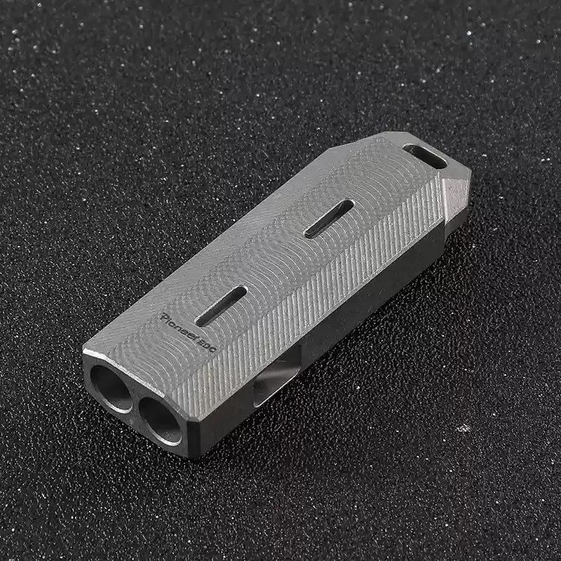 High-Pitched Titanium Alloy Double-Tube Metal Whistle KS016 Field Outdoor Life Saving Sound Device Camping Hiking Essential