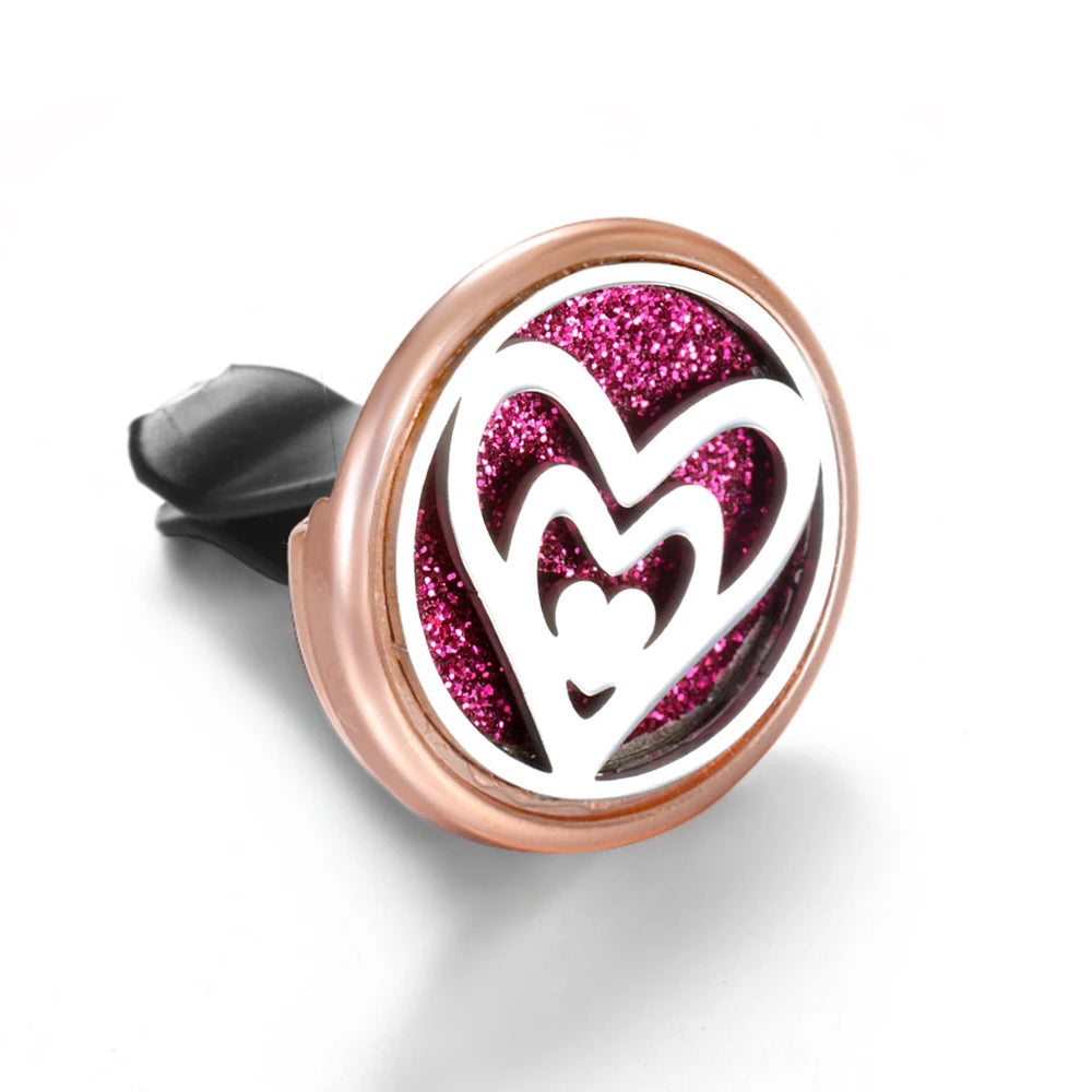 Golden Insert Aromatherapy Pad Tree of Life Pendant Stainless Steel Essential Oil Diffuser Car Air Freshener Outlet Clip Lockets