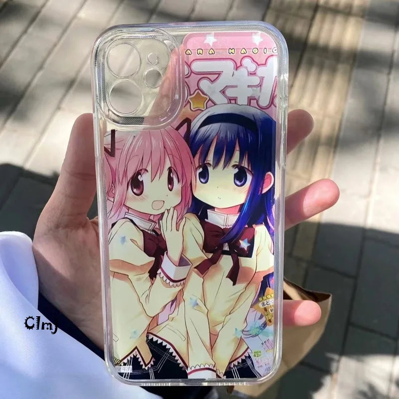 Clmj Japanese Cute Anime Girl INS Phone Case For iPhone 11 13 12 14 Pro 15 Plus X XS Max XR Silicone Phone Cover iPhone Case
