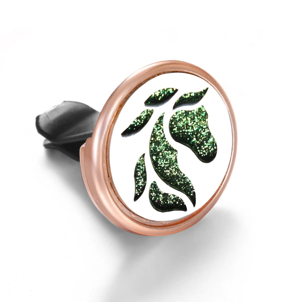 Golden Insert Aromatherapy Pad Tree of Life Pendant Stainless Steel Essential Oil Diffuser Car Air Freshener Outlet Clip Lockets