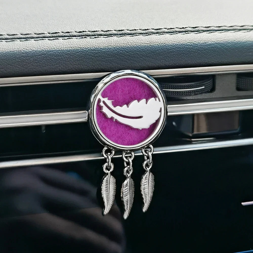 New Dreamcatcher Tree of Life Insert Car Aromatherapy Diffuser Pendant Leaf Tassel Car Air Outlet Essential Oil Diffuser Lockets