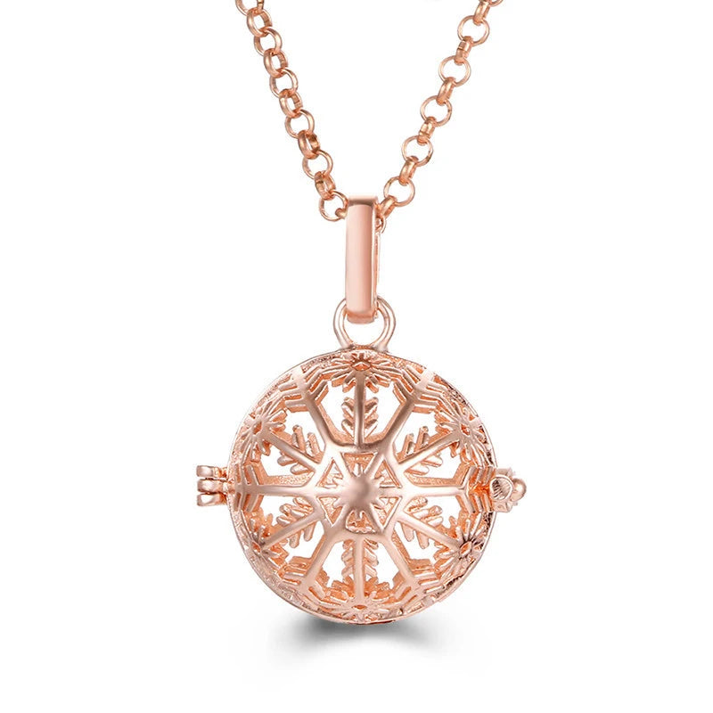 Mexico Style Tree Of Life Angel Necklace 16MM Music Ball Vintage Pregnancy Necklace Aroma Essential Oil Diffuser Locket Pendant