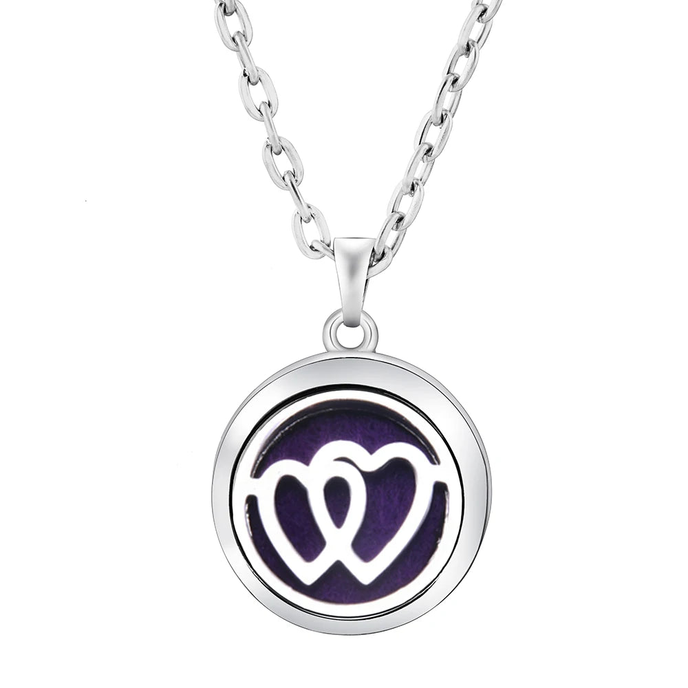 New Stainless Steel Fashion Tree Of Life  Aromatherapy Necklace Essential Oil Diffuser Perfume Locket Pendant Women Jewelry Gift