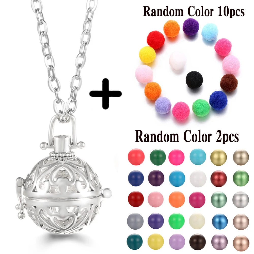 Mexico Chime Music Ball Caller Aromatherapy Necklace Essential Oil Diffuser Tree Of Life Cage Exquisite Zircon Pendant Jewelry
