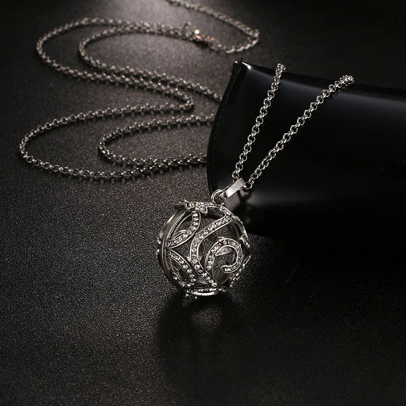 Mexico Chime Music Ball Caller Vintage Zircon Pendant Aromatherapy Essential Oil Tree Of Life Necklace Pregnant Fashion Jewelry