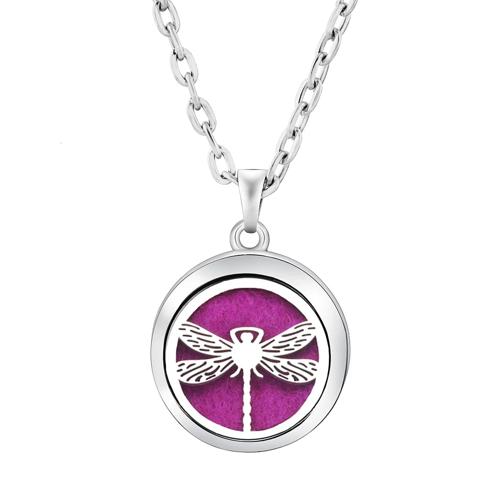 New Stainless Steel Fashion Tree Of Life  Aromatherapy Necklace Essential Oil Diffuser Perfume Locket Pendant Women Jewelry Gift