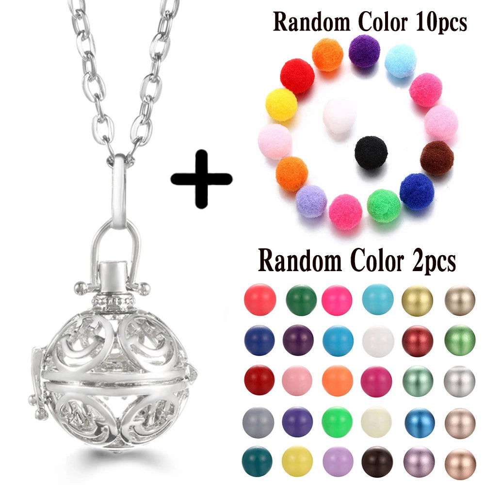 Mexico Chime Music Ball Caller Aromatherapy Necklace Essential Oil Diffuser Tree Of Life Cage Exquisite Zircon Pendant Jewelry