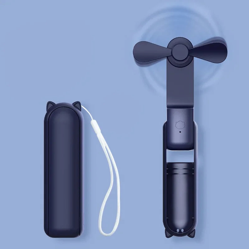 Portable Mini Fan, USB Rechargeable, 3-speed Adjustable, Foldable Handheld Fan, Suitable for Women, Travel, Outdoor Use