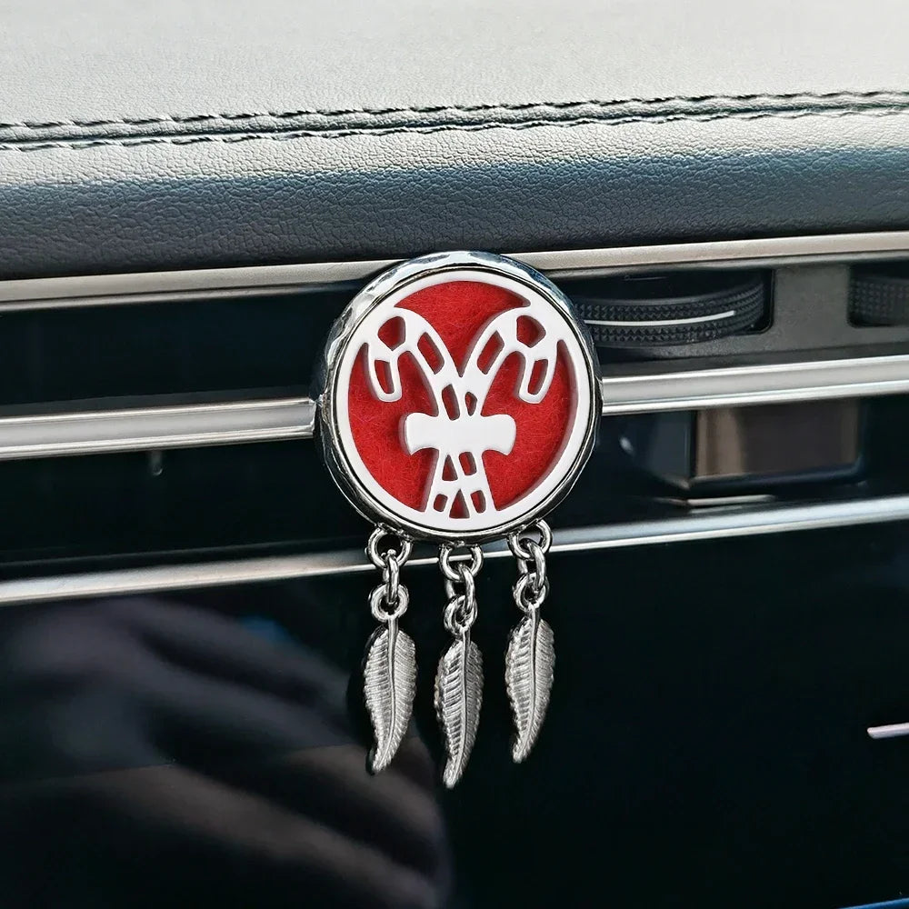 New Dreamcatcher Tree of Life Insert Car Aromatherapy Diffuser Pendant Leaf Tassel Car Air Outlet Essential Oil Diffuser Lockets