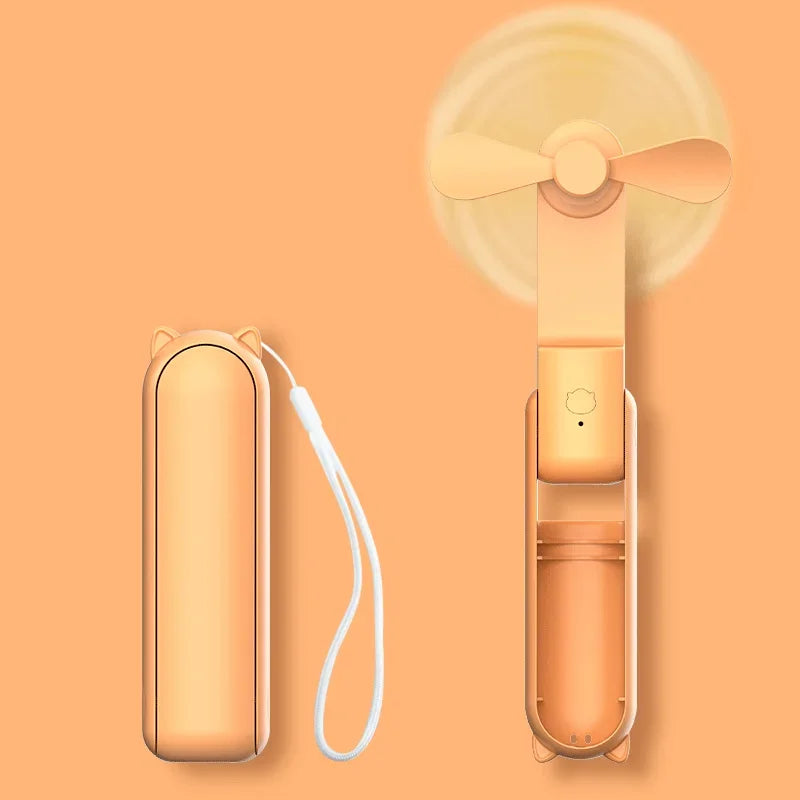 Portable Mini Fan, USB Rechargeable, 3-speed Adjustable, Foldable Handheld Fan, Suitable for Women, Travel, Outdoor Use