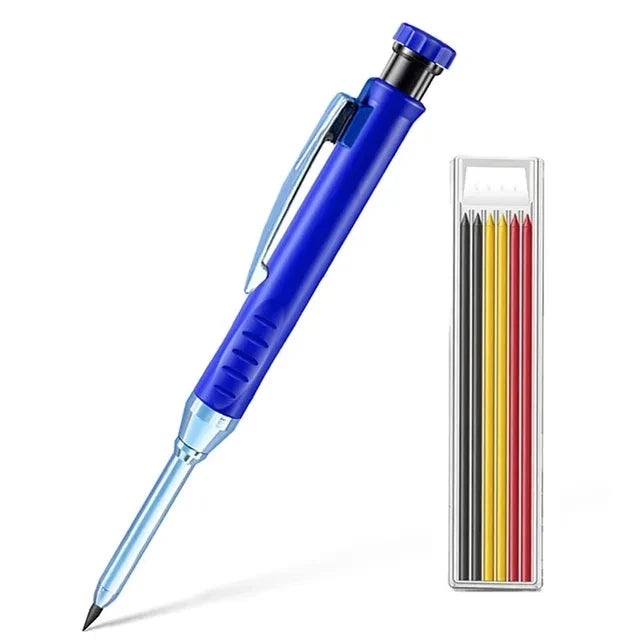 Solid Carpenter Mechanical Pencil with Sharpener Woodworking Tools 2.8mm 3 Colors Refill Construction Tools Stationery Supply