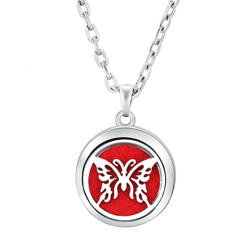 New Stainless Steel Fashion Tree Of Life  Aromatherapy Necklace Essential Oil Diffuser Perfume Locket Pendant Women Jewelry Gift