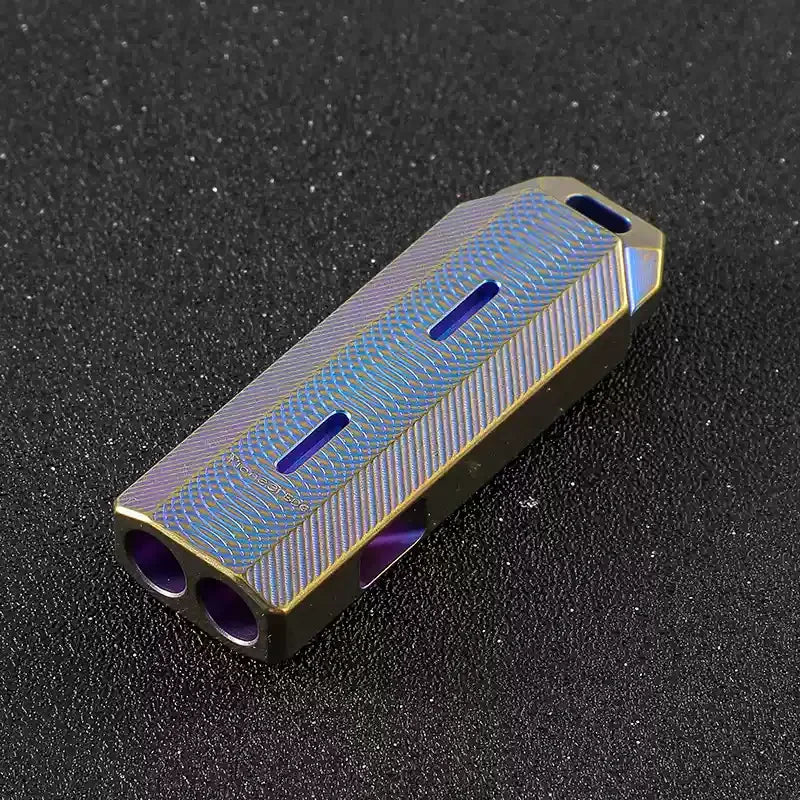 High-Pitched Titanium Alloy Double-Tube Metal Whistle KS016 Field Outdoor Life Saving Sound Device Camping Hiking Essential