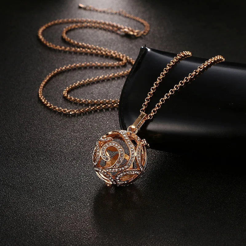 Mexico Chime Music Ball Caller Vintage Zircon Pendant Aromatherapy Essential Oil Tree Of Life Necklace Pregnant Fashion Jewelry