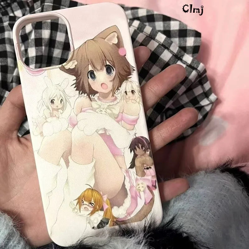 Clmj Cute Anime Girl Phone Case For iPhone 13 Mini 11 12 14 Pro Max 15 Plus XR X XS 7 8 Se 2020 Silicone Phone Cover iPhone Case