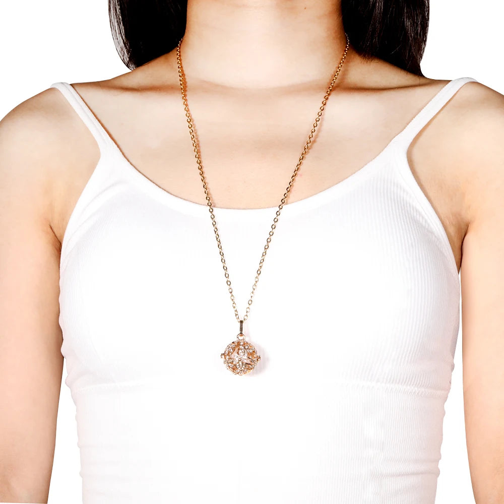 Mexico Chime Music Ball Caller Aromatherapy Necklace Essential Oil Diffuser Tree Of Life Cage Exquisite Zircon Pendant Jewelry