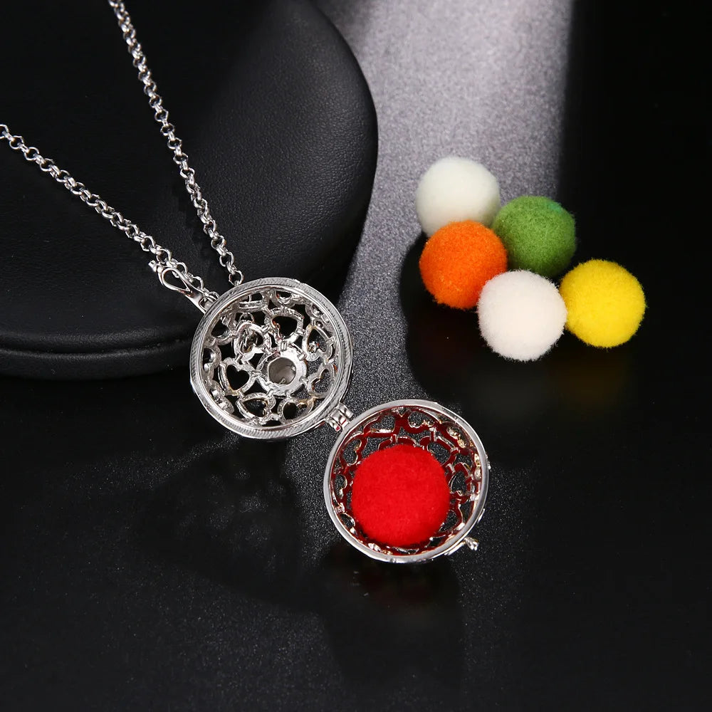 Mexico Chime Music Ball Caller Aromatherapy Necklace Essential Oil Diffuser Tree Of Life Cage Exquisite Zircon Pendant Jewelry