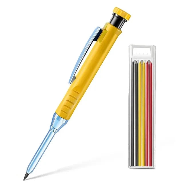 Solid Carpenter Mechanical Pencil with Sharpener Woodworking Tools 2.8mm 3 Colors Refill Construction Tools Stationery Supply