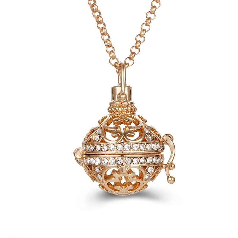 Mexico Music Ball Tree of Life Cage Pendant Vintage Aromatherapy Necklace Essential Oil Diffuser Perfume Locket Pregnant Jewelry