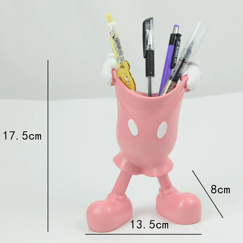 Disney Mickey Glove Pen Holder Anime Cartoon Pencil Stationery Makeup Brush Storage Tube Desktop Decoration Student Girl Gifts