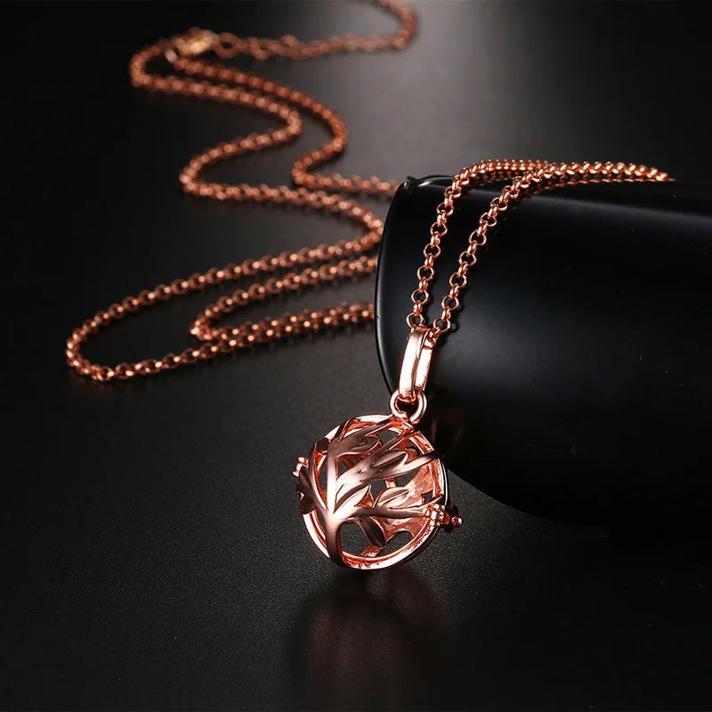 Mexico Chime Music Ball Caller Vintage Zircon Pendant Aromatherapy Essential Oil Tree Of Life Necklace Pregnant Fashion Jewelry
