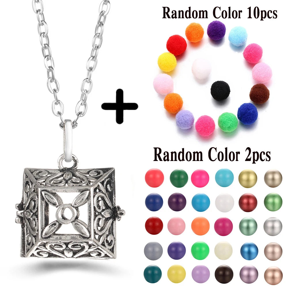 Mexico Chime Music Ball Caller Aromatherapy Necklace Essential Oil Diffuser Tree Of Life Cage Exquisite Zircon Pendant Jewelry