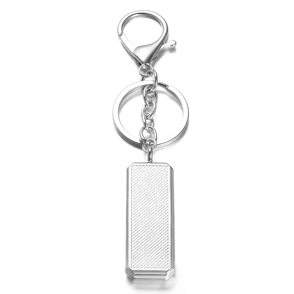 Rectangle Stainless Steel Aromatherapy Diffuser Keychain Jewelry Tree of Life Perfume Essential Oil Locket Pendant Accessories