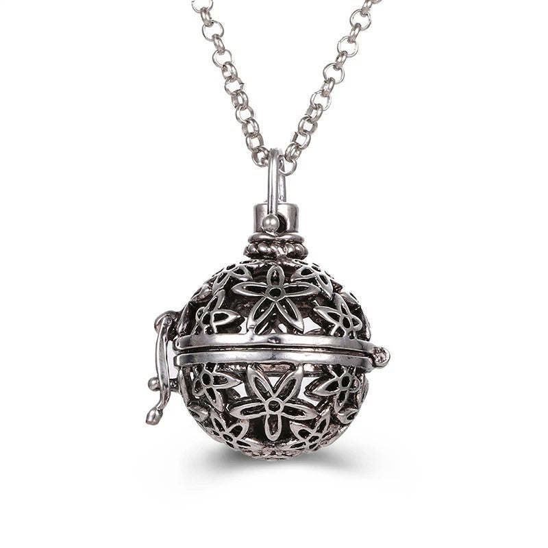 Mexico Music Ball Tree of Life Cage Pendant Vintage Aromatherapy Necklace Essential Oil Diffuser Perfume Locket Pregnant Jewelry