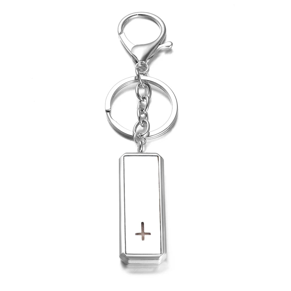 Rectangle Stainless Steel Aromatherapy Diffuser Keychain Jewelry Tree of Life Perfume Essential Oil Locket Pendant Accessories
