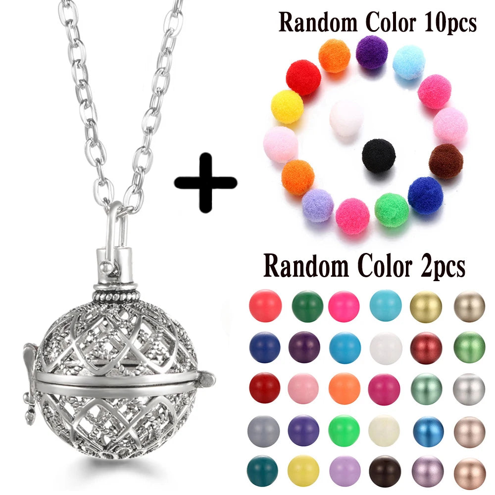 Mexico Chime Music Ball Caller Aromatherapy Necklace Essential Oil Diffuser Tree Of Life Cage Exquisite Zircon Pendant Jewelry