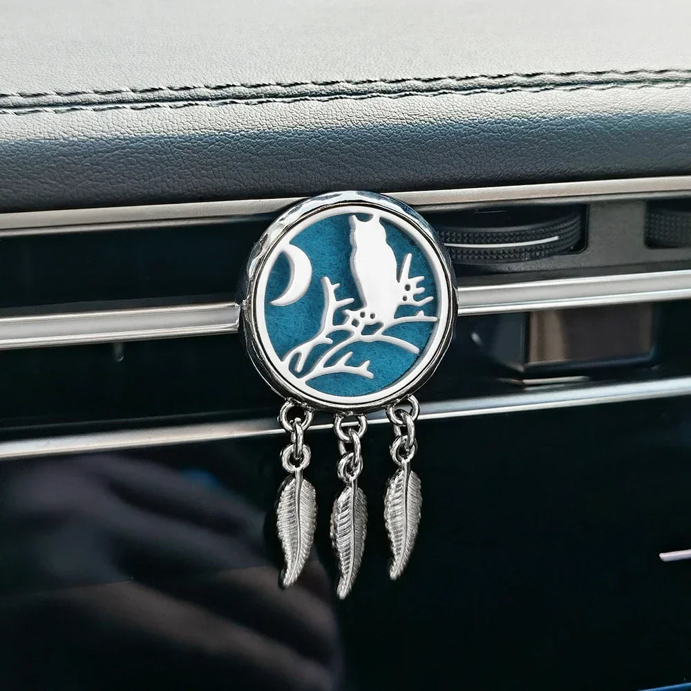 New Dreamcatcher Tree of Life Insert Car Aromatherapy Diffuser Pendant Leaf Tassel Car Air Outlet Essential Oil Diffuser Lockets
