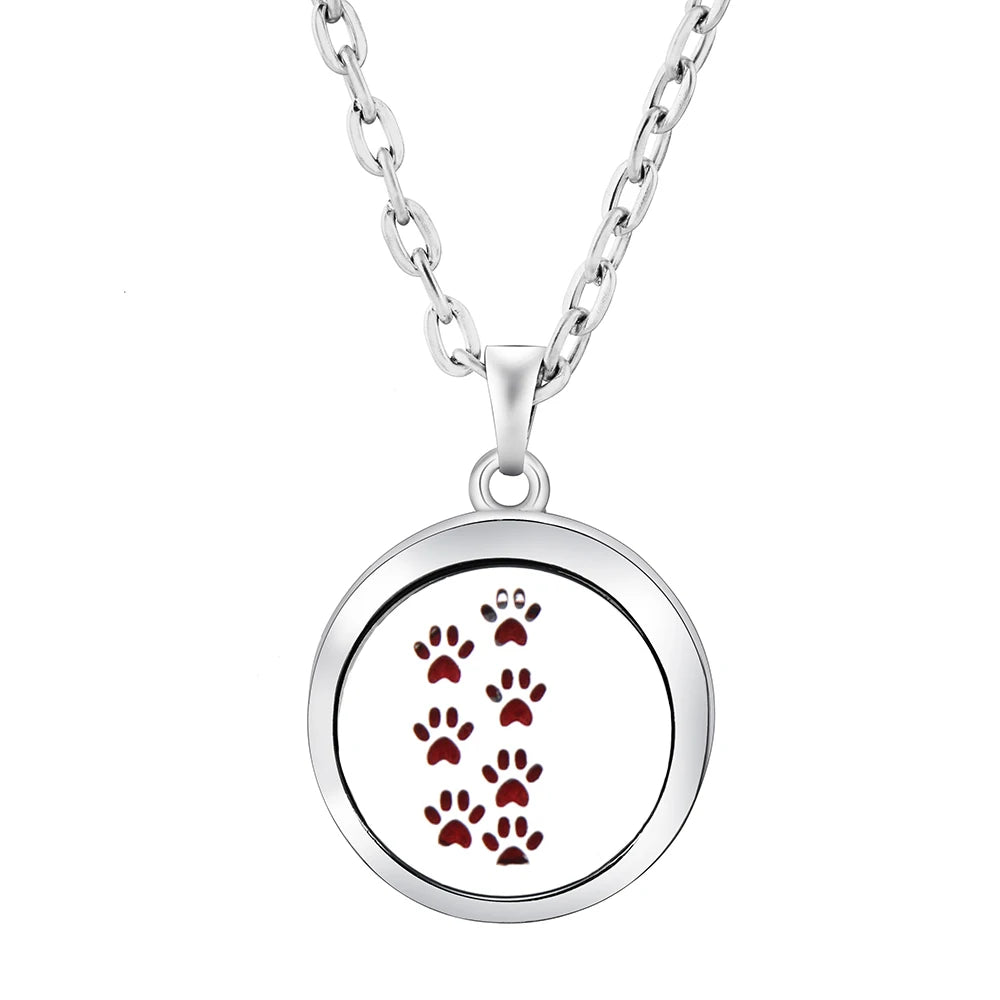 New Stainless Steel Fashion Tree Of Life  Aromatherapy Necklace Essential Oil Diffuser Perfume Locket Pendant Women Jewelry Gift