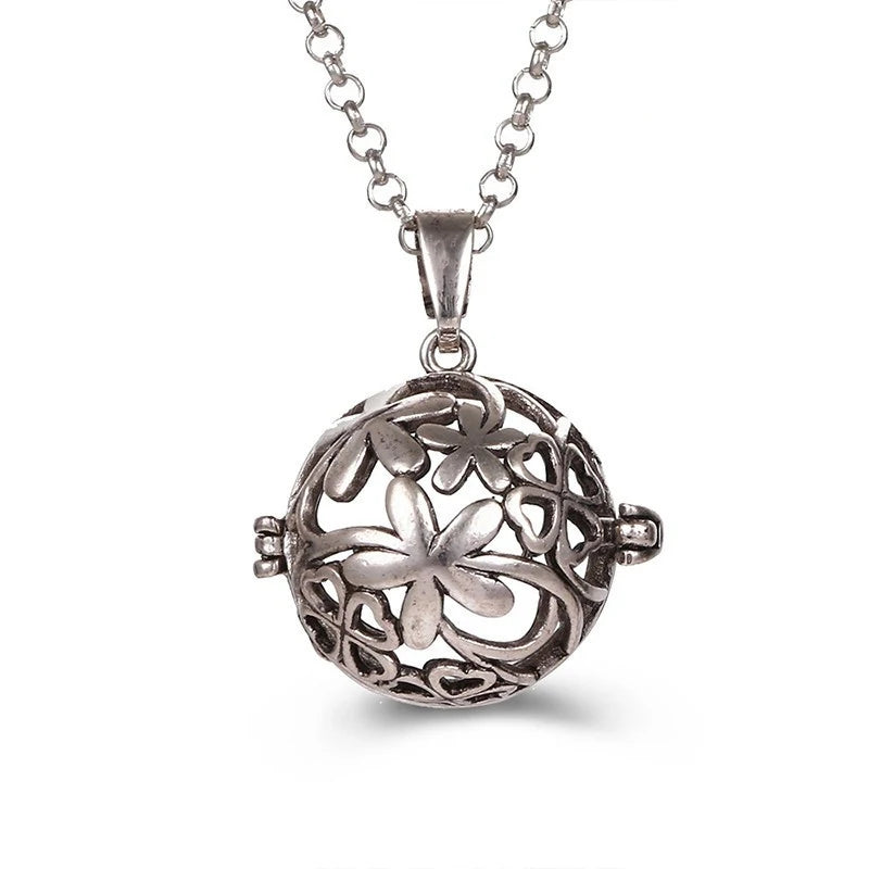 Mexico Music Ball Tree of Life Cage Pendant Vintage Aromatherapy Necklace Essential Oil Diffuser Perfume Locket Pregnant Jewelry